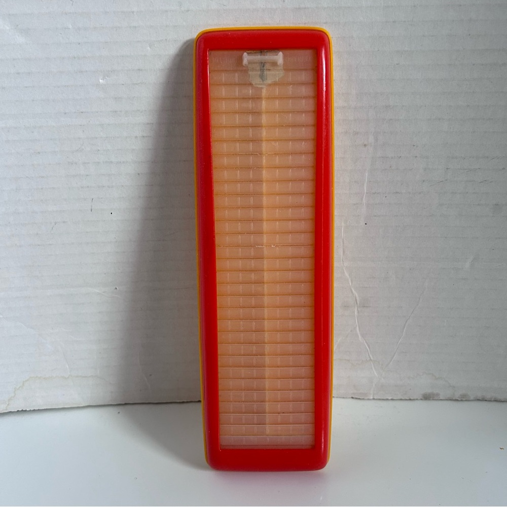 VINTAGE 1960 STERLING BRAND NO. 526 PLASTIC SLIDE ROLL TOP LID PENCIL BOX